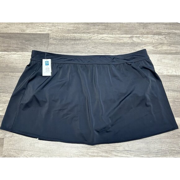 Lands' End NEW Size 3X/ 24W-26W Skort Swim Mini Skirt Black Tummy Control UPF50 - Picture 2 of 10